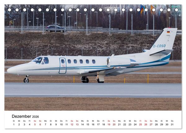 Produktbild: Die Welt der Privatjets (Tischkalender 2026 DIN A5 quer), CALVENDO Monatskalender