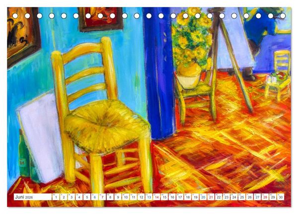 Produktbild: Van Gogh - neu interpretiert (Tischkalender 2026 DIN A5 quer), CALVENDO Monatskalender