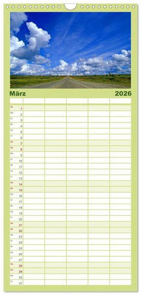 Produktbild: Familienplaner 2026 - Sehnsucht Schweden - Sverige mit 5 Spalten (Wandkalender, 21 x 45 cm) CALVENDO