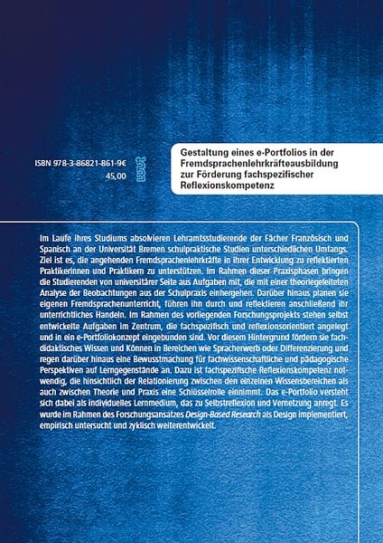 Produktbild: Gestaltung eines e-Portfolios in der Fremdsprachenlehrkr&auml;fteausbildung zur F&ouml;rderung fachspezifischer Reflexionskompetenz