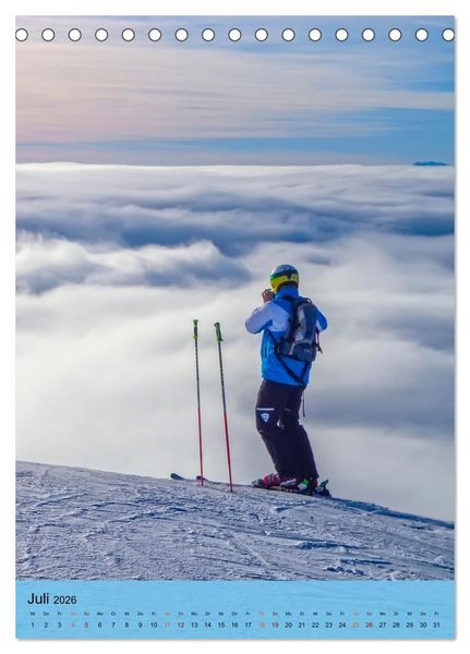 Produktbild: Endlich wieder Skifahren (Tischkalender 2026 DIN A5 hoch), CALVENDO Monatskalender