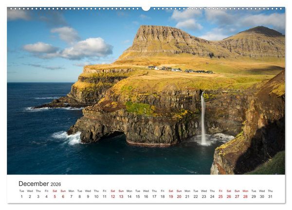 Produktbild: Autumn light at Faroe island (High Quality Premium Wall Calendar 2026 DIN A2 landscape),CALVENDO 12 Month Wall Calendar