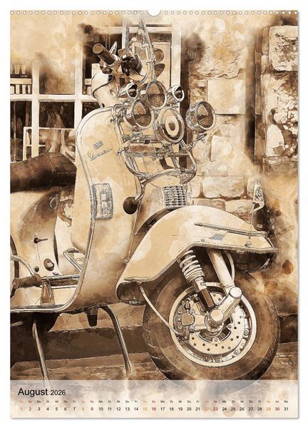 Produktbild: Motorroller - Vespa Galerie (hochwertiger Premium Wandkalender 2026 DIN A2 hoch), Kunstdruck in Hochglanz