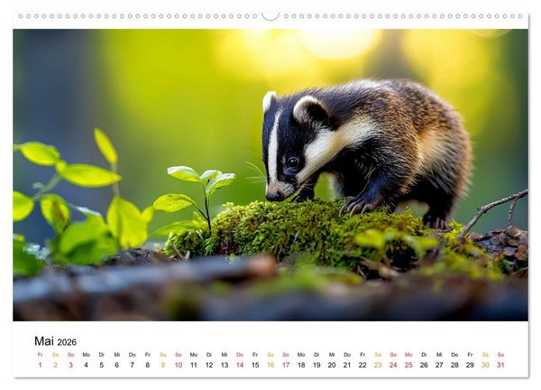 Produktbild: Wilde Tierwelt im Wald (hochwertiger Premium Wandkalender 2026 DIN A2 quer), Kunstdruck in Hochglanz