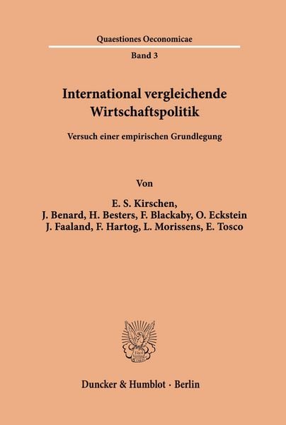 Produktbild: International vergleichende Wirtschaftspolitik.