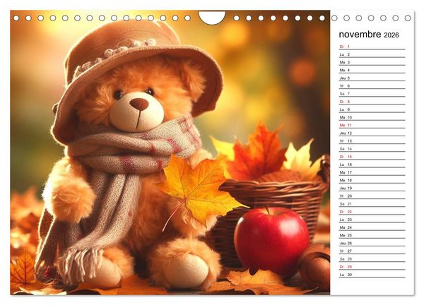 Produktbild: Un voyage enchant&eacute; au pays des oursons -Des oursons cr&eacute;&eacute;s par l'IA (Calendrier mural 2026 DIN A4 vertical), CALVENDO calendrier mensuel