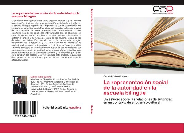 Produktbild: La representaci&oacute;n social de la autoridad en la escuela biling&uuml;e