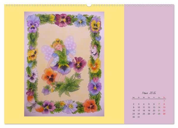 Produktbild: Blumen Elfen (hochwertiger Premium Wandkalender 2026 DIN A2 quer), Kunstdruck in Hochglanz