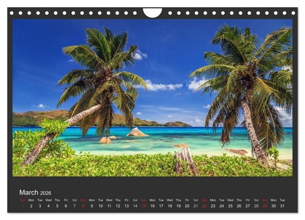 Produktbild: Seychelles Dream beaches in paradise (Wall Calendar 2026 DIN A4 landscape), CALVENDO 12 Month Wall Calendar