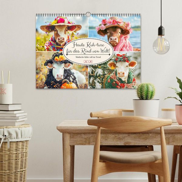 Produktbild: Haute Kuh-ture f&uuml;r das Rind von Welt! Modische K&uuml;he voll im Trend (Wandkalender 2026 DIN A3 quer), CALVENDO Monatskalender