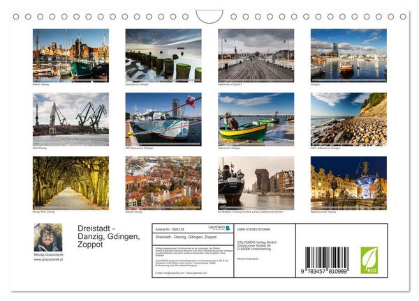 Produktbild: Dreistadt - Danzig, Gdingen, Zoppot (Wandkalender 2026 DIN A4 quer), CALVENDO Monatskalender