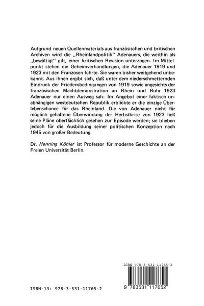 Produktbild: Adenauer und die rheinische Republik