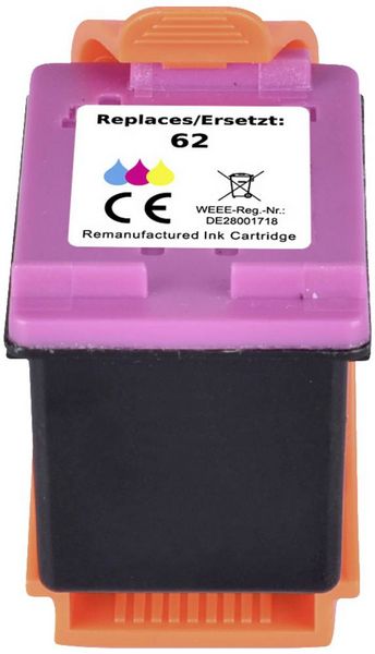 Produktbild: Renkforce Druckerpatrone ersetzt HP 62, C2P06AE Kompatibel Cyan, Magenta, Gelb RF-5705432