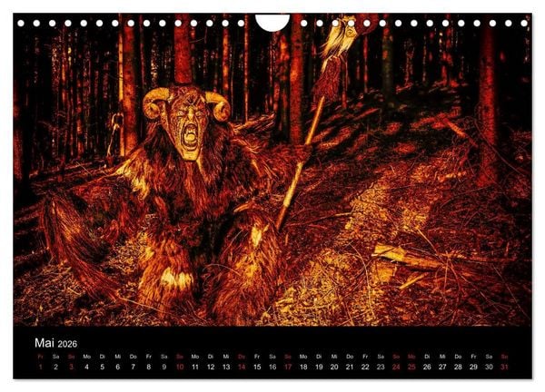 Produktbild: Perchten und Krampusse im Voralpenland (Wandkalender 2026 DIN A4 quer), CALVENDO Monatskalender