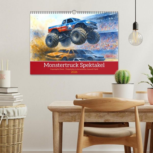 Produktbild: Monstertruck Spektakel (Wandkalender 2026 DIN A3 quer), CALVENDO Monatskalender