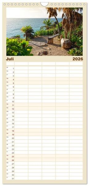 Produktbild: Familienplaner 2026 - B&auml;nke. In der Ruhe liegt die Kraft. mit 5 Spalten (Wandkalender, 21 x 45 cm) CALVENDO