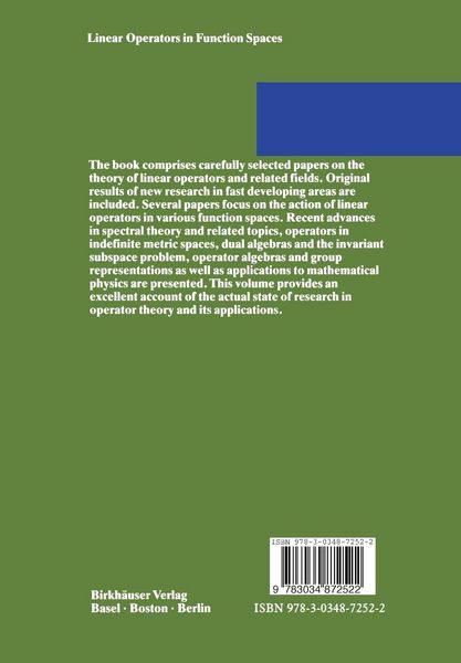 Produktbild: Linear Operators in Function Spaces