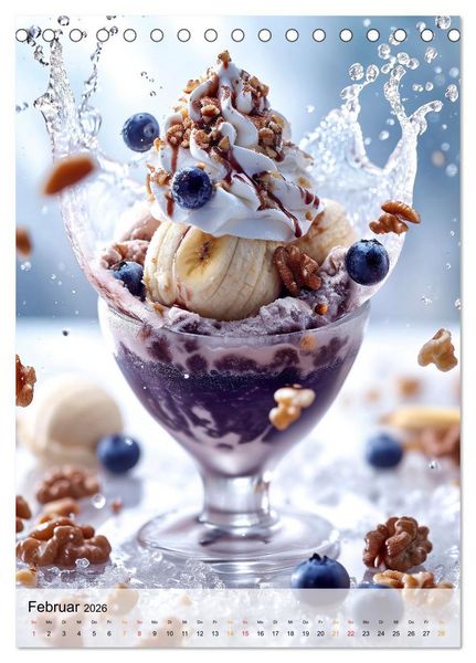 Produktbild: Eis - Raffinessen f&uuml;r Gourmets (Tischkalender 2026 DIN A5 hoch), CALVENDO Monatskalender