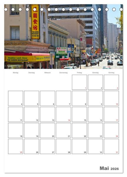 Produktbild: SAN FRANCISCO Terminplaner (Tischkalender 2026 DIN A5 hoch), CALVENDO Monatskalender