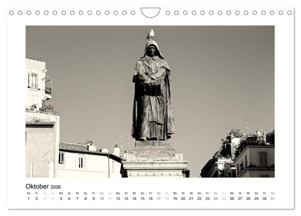 Produktbild: Rom in schwarz - weiss (Wandkalender 2026 DIN A4 quer), CALVENDO Monatskalender