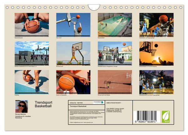 Produktbild: Trendsport Basketball (Wandkalender 2026 DIN A4 quer), CALVENDO Monatskalender