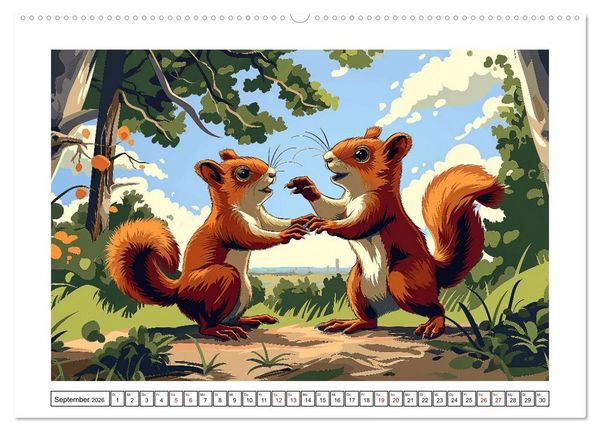 Produktbild: Tierische Olympioniken &ndash; Ein farbenfroher KI-Kalender (Wandkalender 2026 DIN A2 quer), CALVENDO Monatskalender