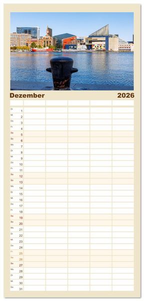 Produktbild: Familienplaner 2026 - Baltimore. Maritimer Charme an der Ostk&uuml;ste der USA mit 5 Spalten (Wandkalender, 21 x 45 cm) CALVENDO