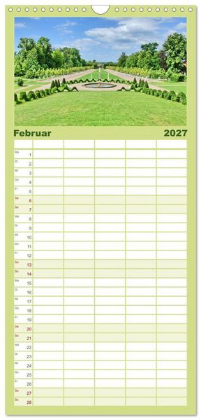 Produktbild: Familienplaner 2027 - Schlossgarten Neustrelitz mit 5 Spalten (Wandkalender, 21 x 45 cm) CALVENDO