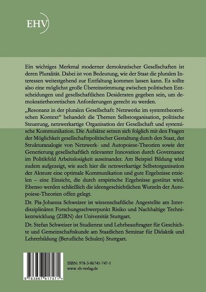 Produktbild: Resonanz in der pluralen Gesellschaft: Netzwerke im systemtheoretischen Kontext