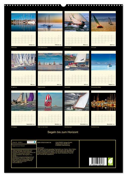 Produktbild: Segeln bis zum Horizont (hochwertiger Premium Wandkalender 2026 DIN A2 hoch), Kunstdruck in Hochglanz