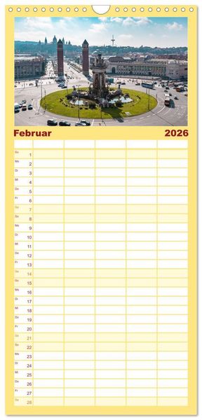 Produktbild: Familienplaner 2026 - Barcelona - Die wundersch&ouml;ne Hauptstadt Kataloniens. mit 5 Spalten (Wandkalender, 21 x 45 cm) CALVENDO