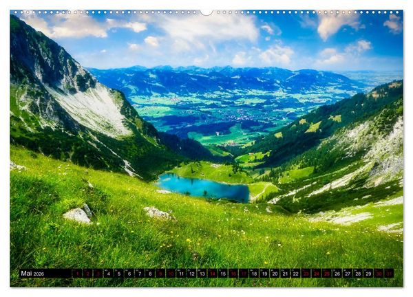 Produktbild: Oberstdorfer Bergwelt (hochwertiger Premium Wandkalender 2026 DIN A2 quer), Kunstdruck in Hochglanz