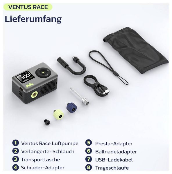 Produktbild: Woowind Elektrische Fahrradpumpe WO-V02