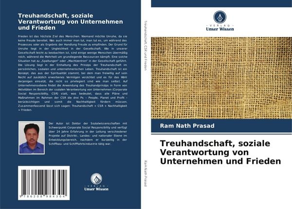Treuhandschaft, soziale Verantwortung von Unternehmen und Frieden, Taschenbuch von Ram Nath Prasad, Verlag Unser Wissen, 9786208984304