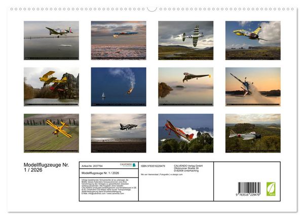 Produktbild: Modellflugzeuge Nr. 1 / 2026 (hochwertiger Premium Wandkalender 2026 DIN A2 quer), Kunstdruck in Hochglanz