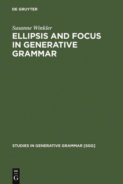 Produktbild: Ellipsis and Focus in Generative Grammar