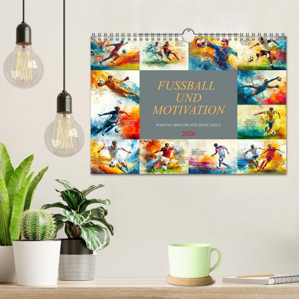 Produktbild: Fu&szlig;ball und Motivation (Wandkalender 2026 DIN A4 quer), CALVENDO Monatskalender