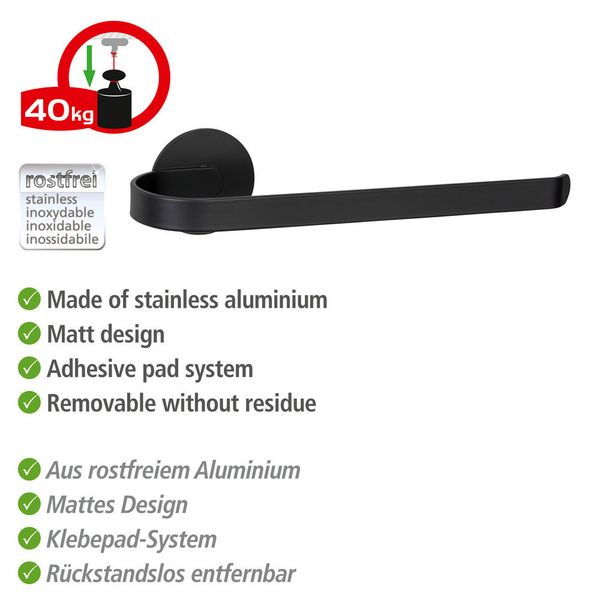 Produktbild: Turbo-Loc&reg; Handtuchhalter Mod. Bivio Black matt, aus Aluminium