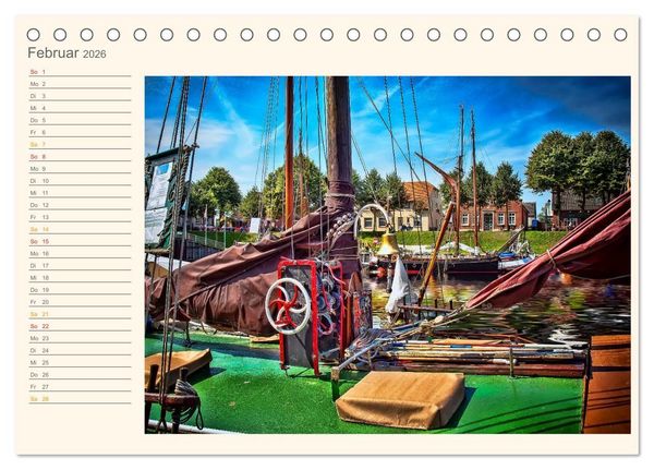 Produktbild: Ostfriesland - Museumshafen Carolinensiel (Tischkalender 2026 DIN A5 quer), CALVENDO Monatskalender