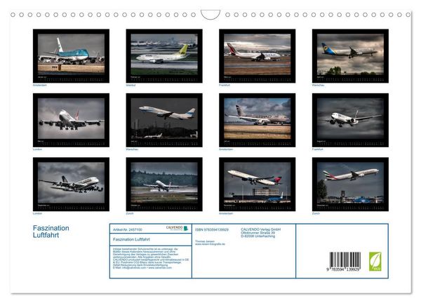 Produktbild: Faszination Luftfahrt (Wandkalender 2027 DIN A3 quer), CALVENDO Monatskalender