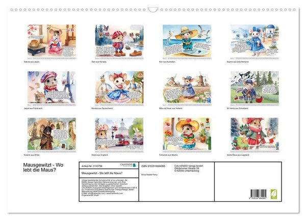 Produktbild: Mausgewitzt - Wo lebt die Maus? (Wandkalender 2026 DIN A2 quer), CALVENDO Monatskalender