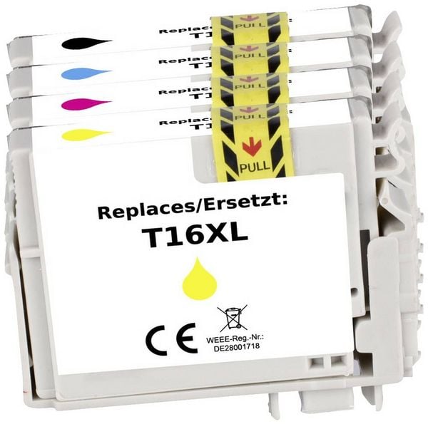 Produktbild: Renkforce Druckerpatrone ersetzt Epson 16XL, T1636, T1631, T1632, T1633, T1634 Kompatibel Kombi-Pack Schwarz, Cyan, Magenta, Gelb RF-5718868