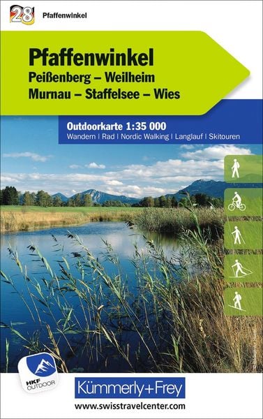 Produktbild: Pfaffenwinkel Peissenberg, Weilheim, Murnau, Staffelsee, Wies Nr. 28 Outdoorkarte Deutschland 1:35 000