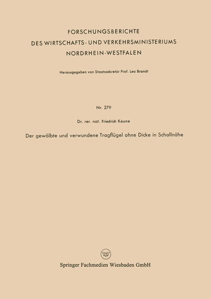 Produktbild: Der gew&ouml;lbte und verwundene Tragfl&uuml;gel ohne Dicke in Schalln&auml;he