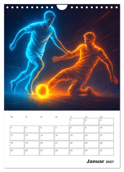 Produktbild: Vision Fu&szlig;ball Licht - Kraft - Spiel (Wandkalender 2027 DIN A4 hoch), CALVENDO Monatskalender