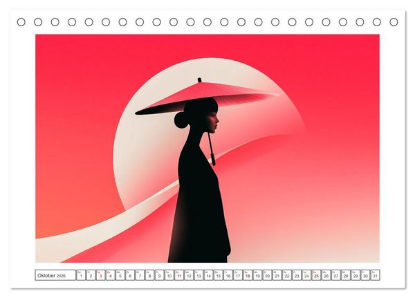 Produktbild: Japandi-Design (Tischkalender 2026 DIN A5 quer), CALVENDO Monatskalender