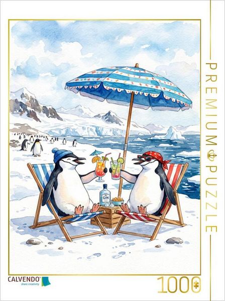 CALVENDO Puzzle Pinguine bei Relaxen | 1000 Teile Lege-Größe 64x48cm Foto-Puzzle für glückliche Stunden