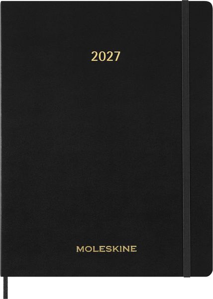 Produktbild: Moleskine 15 Monate Essential Wochenkalender 2026/2027, 1 Wo = 2 Seiten, vertikal, XXL, weicher Einband, Schwarz