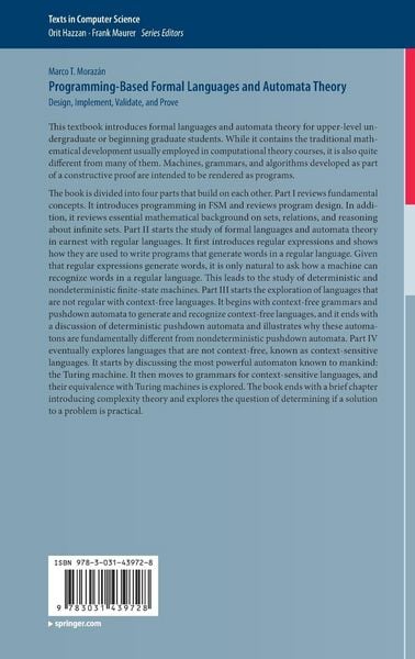 Produktbild: Programming-Based Formal Languages and Automata Theory