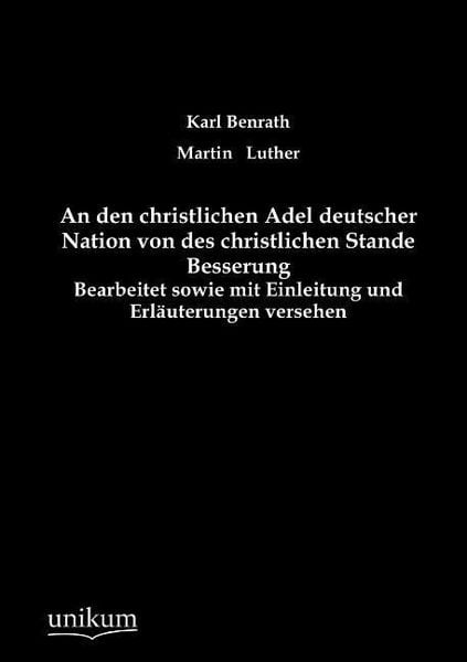 Produktbild: Benrath, K: Den christlichen Adel deutscher Nation von des c